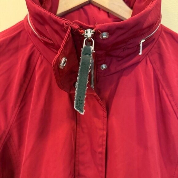 Abercrombie & Fitch Women’s Size Small Red Water Resistant Jacket Coat Hood - Picture 11 of 16